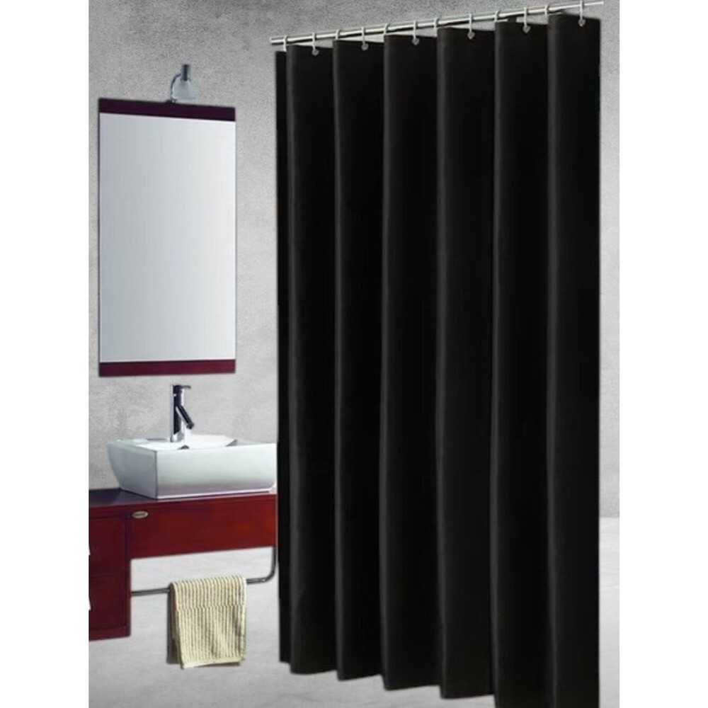 New Black Satin Shower Curtain Size 70" X 39"
